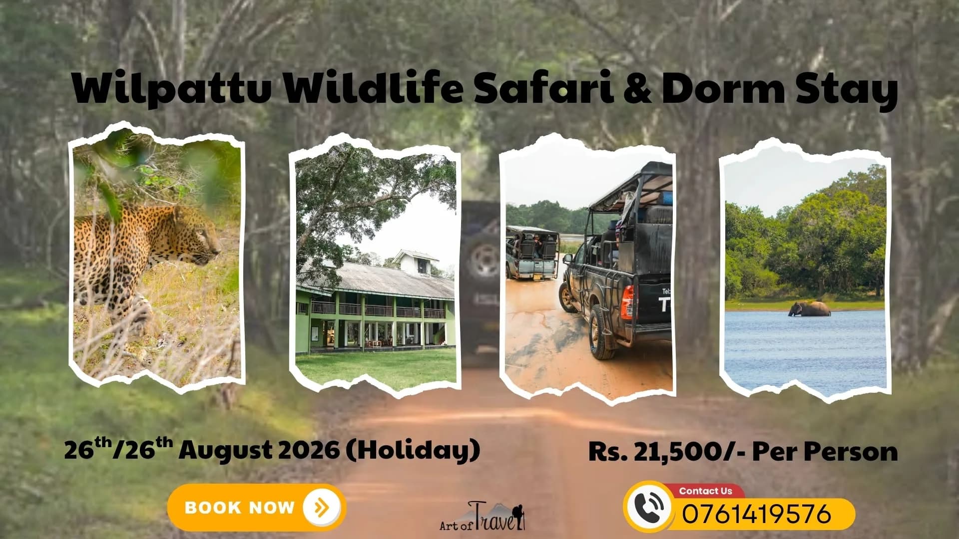 Wilpattu Wildlife Safari & Dorm Stay